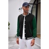 image:imageCOOFANDY Mens Fashion Varsity Jacket Causal Slim Fit Cotton Letterman Baseball Bomber JacketsBlack Green
