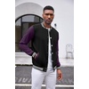 image:imageCOOFANDY Mens Fashion Varsity Jacket Causal Slim Fit Cotton Letterman Baseball Bomber JacketsBlack Purple