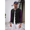 image:imageCOOFANDY Mens Fashion Varsity Jacket Causal Slim Fit Cotton Letterman Baseball Bomber JacketsBlack Purple