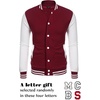 image:imageCOOFANDY Mens Fashion Varsity Jacket Causal Slim Fit Cotton Letterman Baseball Bomber JacketsBurgundy