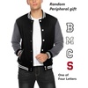 image:imageCOOFANDY Mens Fashion Varsity Jacket Causal Slim Fit Cotton Letterman Baseball Bomber JacketsDark Gray