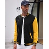 image:imageCOOFANDY Mens Fashion Varsity Jacket Causal Slim Fit Cotton Letterman Baseball Bomber JacketsNavyYellow