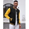 image:imageCOOFANDY Mens Fashion Varsity Jacket Causal Slim Fit Cotton Letterman Baseball Bomber JacketsNavyYellow