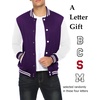 image:imageCOOFANDY Mens Fashion Varsity Jacket Causal Slim Fit Cotton Letterman Baseball Bomber JacketsPurple
