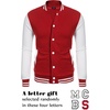 image:imageCOOFANDY Mens Fashion Varsity Jacket Causal Slim Fit Cotton Letterman Baseball Bomber JacketsRed