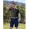 image:imageCOOFANDY Mens Golf Polo Shirts Short Sleeve Quick Dry Performance Moisture Wicking Golf Shirts Casual Print Collared ShirtBlack Golf Clubs
