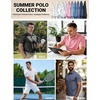 image:imageCOOFANDY Mens Golf Polo Shirts Short Sleeve Quick Dry Performance Moisture Wicking Golf Shirts Casual Print Collared ShirtBlue Ripple