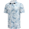 image:imageCOOFANDY Mens Golf Polo Shirts Short Sleeve Quick Dry Performance Moisture Wicking Golf Shirts Casual Print Collared ShirtBlue White Leaf