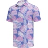 image:imageCOOFANDY Mens Golf Polo Shirts Short Sleeve Quick Dry Performance Moisture Wicking Golf Shirts Casual Print Collared ShirtLight Blue Leaf