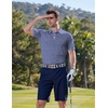 image:imageCOOFANDY Mens Golf Polo Shirts Short Sleeve Quick Dry Performance Moisture Wicking Golf Shirts Casual Print Collared ShirtNavy Blue Triangles