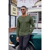 image:imageCOOFANDY Mens Henley Shirt Long Sleeve Casual Stretch Solid TShirts Fashion Pullover Lightweight Fall TopsArmy Green