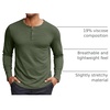 image:imageCOOFANDY Mens Henley Shirt Long Sleeve Casual Stretch Solid TShirts Fashion Pullover Lightweight Fall TopsArmy Green