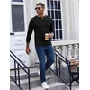 image:imageCOOFANDY Mens Henley Shirt Long Sleeve Casual Stretch Solid TShirts Fashion Pullover Lightweight Fall TopsBlack