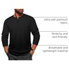image:imageCOOFANDY Mens Henley Shirt Long Sleeve Casual Stretch Solid TShirts Fashion Pullover Lightweight Fall TopsBlack