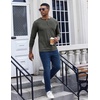 image:imageCOOFANDY Mens Henley Shirt Long Sleeve Casual Stretch Solid TShirts Fashion Pullover Lightweight Fall TopsDark Grey