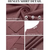 image:imageCOOFANDY Mens Henley Shirt Long Sleeve Casual Stretch Solid TShirts Fashion Pullover Lightweight Fall TopsDark Red