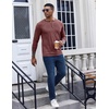 image:imageCOOFANDY Mens Henley Shirt Long Sleeve Casual Stretch Solid TShirts Fashion Pullover Lightweight Fall TopsDark Red