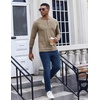 image:imageCOOFANDY Mens Henley Shirt Long Sleeve Casual Stretch Solid TShirts Fashion Pullover Lightweight Fall TopsKhaki