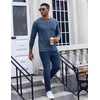 image:imageCOOFANDY Mens Henley Shirt Long Sleeve Casual Stretch Solid TShirts Fashion Pullover Lightweight Fall TopsNavy