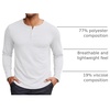 image:imageCOOFANDY Mens Henley Shirt Long Sleeve Casual Stretch Solid TShirts Fashion Pullover Lightweight Fall TopsWhite