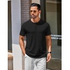 image:imageCOOFANDY Mens Henley Shirts Cotton Short Sleeve Casual TShirt for Men Button Henley Basic Tee Lightweight Summer TopAll Black