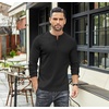 image:imageCOOFANDY Mens Henley TShirts Long Sleeve Pullover Shirt Casual Heavyweight Button Shirts Basic TeesBlack