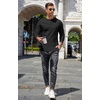 image:imageCOOFANDY Mens Henley TShirts Long Sleeve Pullover Shirt Casual Heavyweight Button Shirts Basic TeesBlack