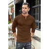 image:imageCOOFANDY Mens Henley TShirts Long Sleeve Pullover Shirt Casual Heavyweight Button Shirts Basic TeesBrown