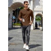image:imageCOOFANDY Mens Henley TShirts Long Sleeve Pullover Shirt Casual Heavyweight Button Shirts Basic TeesBrown