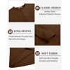 image:imageCOOFANDY Mens Henley TShirts Long Sleeve Pullover Shirt Casual Heavyweight Button Shirts Basic TeesBrown