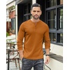 image:imageCOOFANDY Mens Henley TShirts Long Sleeve Pullover Shirt Casual Heavyweight Button Shirts Basic TeesCaramel Brown