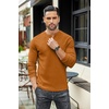 image:imageCOOFANDY Mens Henley TShirts Long Sleeve Pullover Shirt Casual Heavyweight Button Shirts Basic TeesCaramel Brown