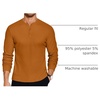 image:imageCOOFANDY Mens Henley TShirts Long Sleeve Pullover Shirt Casual Heavyweight Button Shirts Basic TeesCaramel Brown