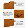 image:imageCOOFANDY Mens Henley TShirts Long Sleeve Pullover Shirt Casual Heavyweight Button Shirts Basic TeesCaramel Brown