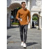 image:imageCOOFANDY Mens Henley TShirts Long Sleeve Pullover Shirt Casual Heavyweight Button Shirts Basic TeesCaramel Brown