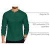 image:imageCOOFANDY Mens Henley TShirts Long Sleeve Pullover Shirt Casual Heavyweight Button Shirts Basic TeesDark Green
