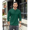 image:imageCOOFANDY Mens Henley TShirts Long Sleeve Pullover Shirt Casual Heavyweight Button Shirts Basic TeesDark Green