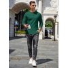 image:imageCOOFANDY Mens Henley TShirts Long Sleeve Pullover Shirt Casual Heavyweight Button Shirts Basic TeesDark Green