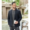 image:imageCOOFANDY Mens Henley TShirts Long Sleeve Pullover Shirt Casual Heavyweight Button Shirts Basic TeesDark Grey
