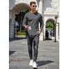 image:imageCOOFANDY Mens Henley TShirts Long Sleeve Pullover Shirt Casual Heavyweight Button Shirts Basic TeesDark Grey