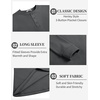 image:imageCOOFANDY Mens Henley TShirts Long Sleeve Pullover Shirt Casual Heavyweight Button Shirts Basic TeesDark Grey