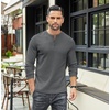 image:imageCOOFANDY Mens Henley TShirts Long Sleeve Pullover Shirt Casual Heavyweight Button Shirts Basic TeesDark Grey