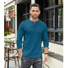 image:imageCOOFANDY Mens Henley TShirts Long Sleeve Pullover Shirt Casual Heavyweight Button Shirts Basic TeesDenim Blue