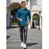 image:imageCOOFANDY Mens Henley TShirts Long Sleeve Pullover Shirt Casual Heavyweight Button Shirts Basic TeesDenim Blue