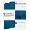 image:imageCOOFANDY Mens Henley TShirts Long Sleeve Pullover Shirt Casual Heavyweight Button Shirts Basic TeesDenim Blue