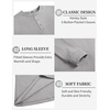 image:imageCOOFANDY Mens Henley TShirts Long Sleeve Pullover Shirt Casual Heavyweight Button Shirts Basic TeesGrey