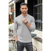 image:imageCOOFANDY Mens Henley TShirts Long Sleeve Pullover Shirt Casual Heavyweight Button Shirts Basic TeesGrey