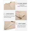 image:imageCOOFANDY Mens Henley TShirts Long Sleeve Pullover Shirt Casual Heavyweight Button Shirts Basic TeesKhaki