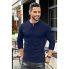 image:imageCOOFANDY Mens Henley TShirts Long Sleeve Pullover Shirt Casual Heavyweight Button Shirts Basic TeesNavy Blue