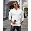 image:imageCOOFANDY Mens Henley TShirts Long Sleeve Pullover Shirt Casual Heavyweight Button Shirts Basic TeesWhite